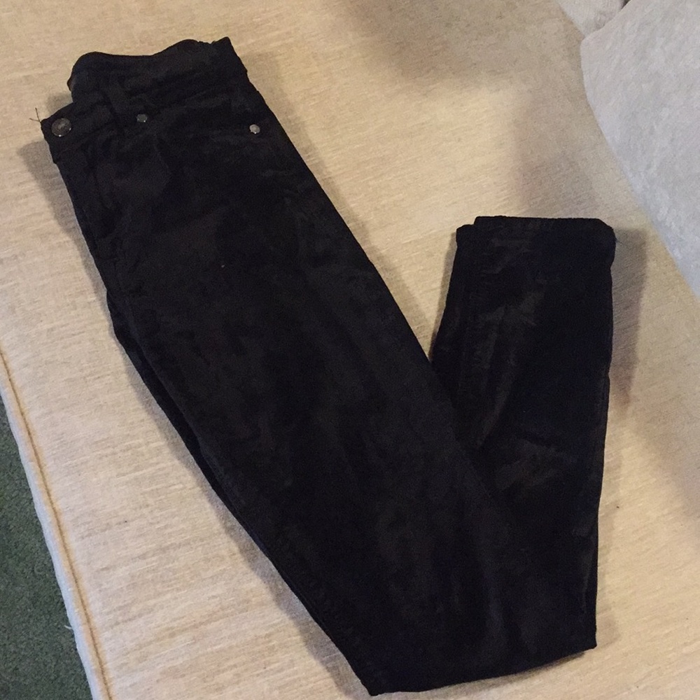 7 for All Mankind Crushed Velvet Skinny Jeans